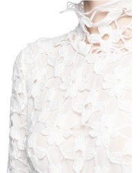 Stella McCartney Floral Crochet Lace Asymmetric Midi Dress