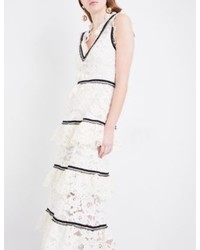 Self-Portrait Lace Tiered Midi Dress