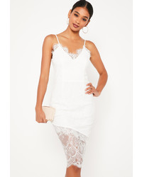Missguided White Lace Cami Midi Dress