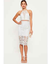 Missguided White Lace Strappy 2 Piece Midi Dress