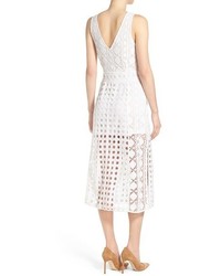 Olivia Palermo Chelsea28 Patchwork Lace Midi Dress Size 12 White