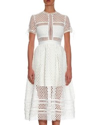 Self-Portrait Panelled Lace Midi Dress