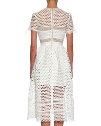 Self-Portrait Panelled Lace Midi Dress