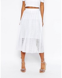 Asos Pleated Lace Midi Skirt