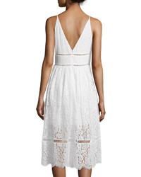 Cynthia Rowley Sleeveless Lace Midi Dress White