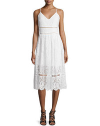 Cynthia Rowley Sleeveless Lace Midi Dress White