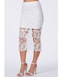 Missguided Lenna Crochet Lace Overlay Midi Skirt