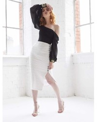Sarvin Ciara Lace Midi Skirt