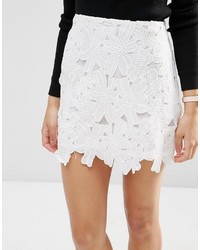 Asos Lace Mini Skirt With Scalloped Hem
