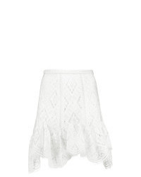 Alexis Milouv Ruffled Crocheted Lace Mini Skirt