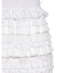 Faith Connexion Ruffled Lace Silk Mini Skirt