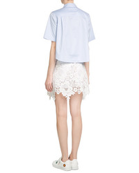 See by Chloe See By Chlo Cotton Lace Crochet Mini Skirt