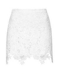 Topshop Tall Cut Out Rose Lace Skirt With Metal Zip At The Back 100% Cotton Machine Washable
