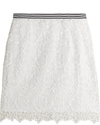 Topshop Unique Taplow Guipure Lace Mini Skirt White