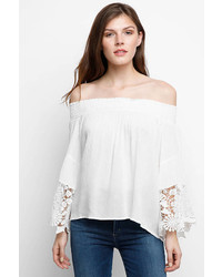 Raga Hailey Off Shoulder Lace Sleeve Blouse