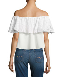 Rachel Roy Lace Gathered Off Shoulder Top