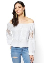 New York & Co. Lace Off The Shoulder Blouse