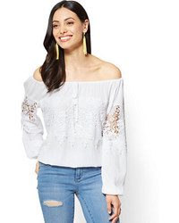 New York & Co. Lace Off The Shoulder Blouse