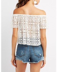 Charlotte Russe Lace Off The Shoulder Top