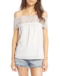 WAYF Lace Off The Shoulder Top