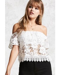 Forever 21 Lace Off The Shoulder Top