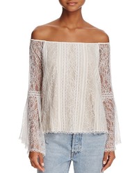 Alice + Olivia Shera Off The Shoulder Lace Top