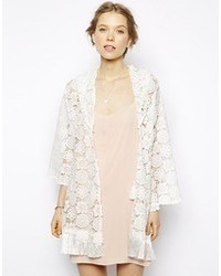Little White Lies Crochet Hooded Kimono Top