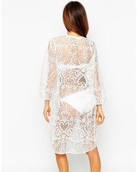 Max C Longline Structured Lace Kimono