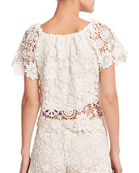 Nightcap Clothing Caribbean Floral Lace Peasant Top
