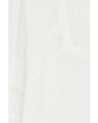 The Kooples Peasant Blouse With Lace Inlay