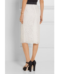 Dolce & Gabbana Corded Lace Pencil Skirt Ivory