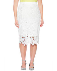ELOQUII Plus Size Studio Lace Column Skirt