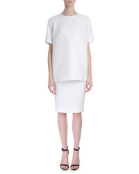 Givenchy High Waist Lace Pencil Skirt White