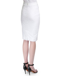 Givenchy High Waist Lace Pencil Skirt White