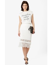 Topshop Lace Insert Body Con Tube Skirt