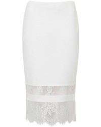Topshop Lace Insert Body Con Tube Skirt