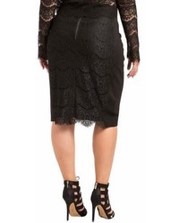 Standards Practices Tori Lace Overlay Pencil Skirt