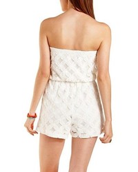 Charlotte Russe Strapless Floral Lace Romper