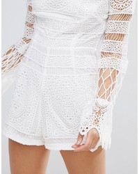 PrettyLittleThing High Neck Lace Romper