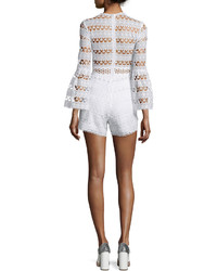 Alexis Jinna Lace Bell Sleeve Romper White