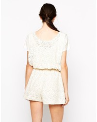 Love Moschino Short Sleeve Lace Romper