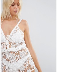 Wolfwhistle Wolf Whistle Lace Beach Romper