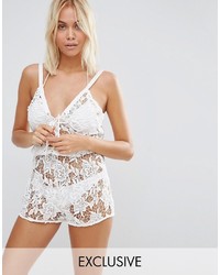 Wolfwhistle Wolf Whistle Lace Beach Romper