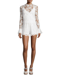Alexis Yumi Long Sleeve Lace Romper White