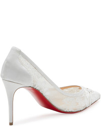Christian Louboutin Neoalto Lace 85mm Red Sole Pump White