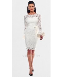 NUE by Shani Lace Belted Sheath Cocktail Dress From Nue