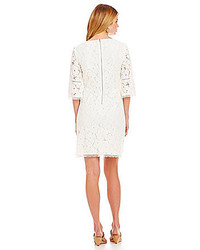 Adrianna Papell Bell Sleeve Lace Shift Dress