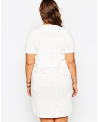 Asos Curve Double Layer Skater Dress With Crochet Detail