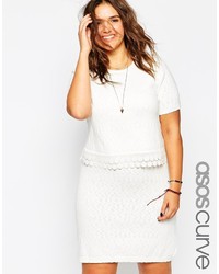 Asos Curve Double Layer Skater Dress With Crochet Detail