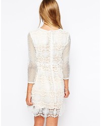 Little White Lies Cutwork Lace Dress With Mesh Sleeves